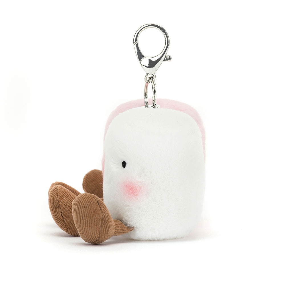 Amuseables Pair Of Marshmallows bag charm in white and pink – view 3