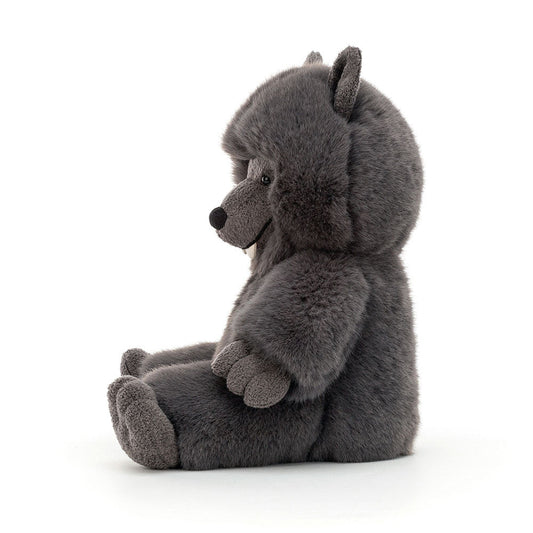 Wilf Wolf plush toy in charcoal grey – view 2