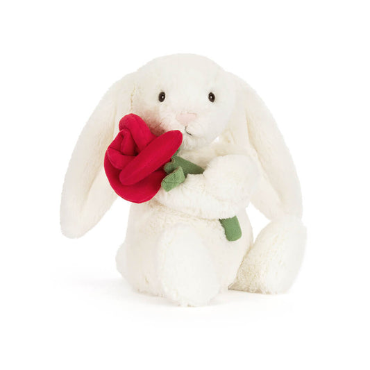 Cream Bunny with Rose plush toy in cream – view 2