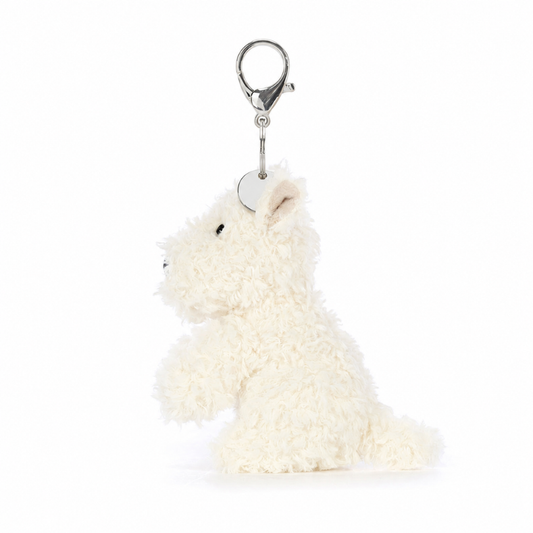 Munro Scottie Dog bag charm in cream – view 2