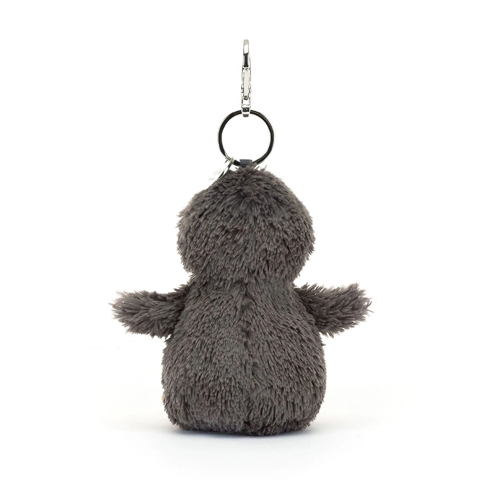 Peanut Penguin bag charm in grey and white – view 3
