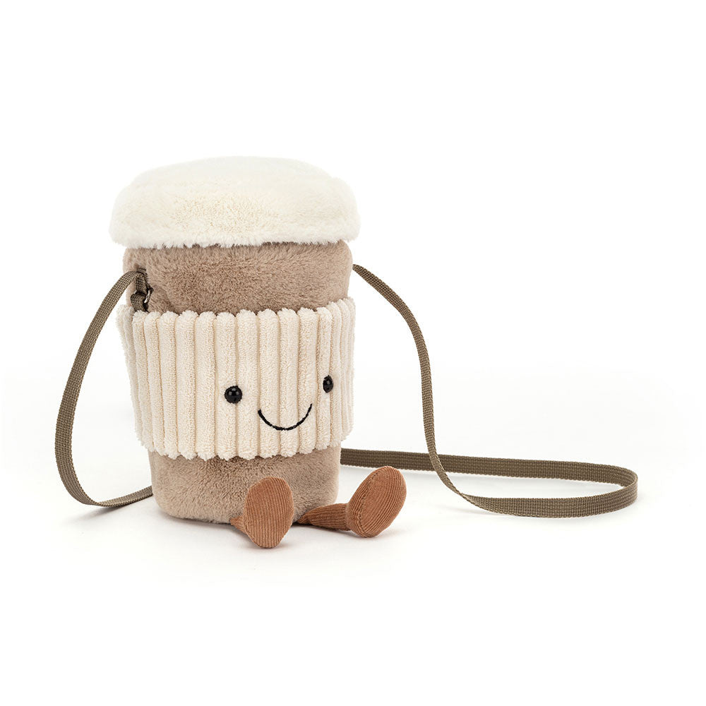 Amuseables Coffee-to-Go plush bag in khaki