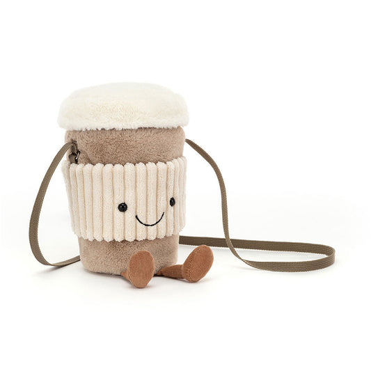 Amuseables Coffee-to-Go plush bag in khaki