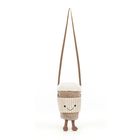 Amuseables Coffee-to-Go plush bag in khaki – view 2