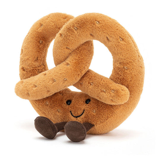 Amuseables Pretzel plush toy in brown