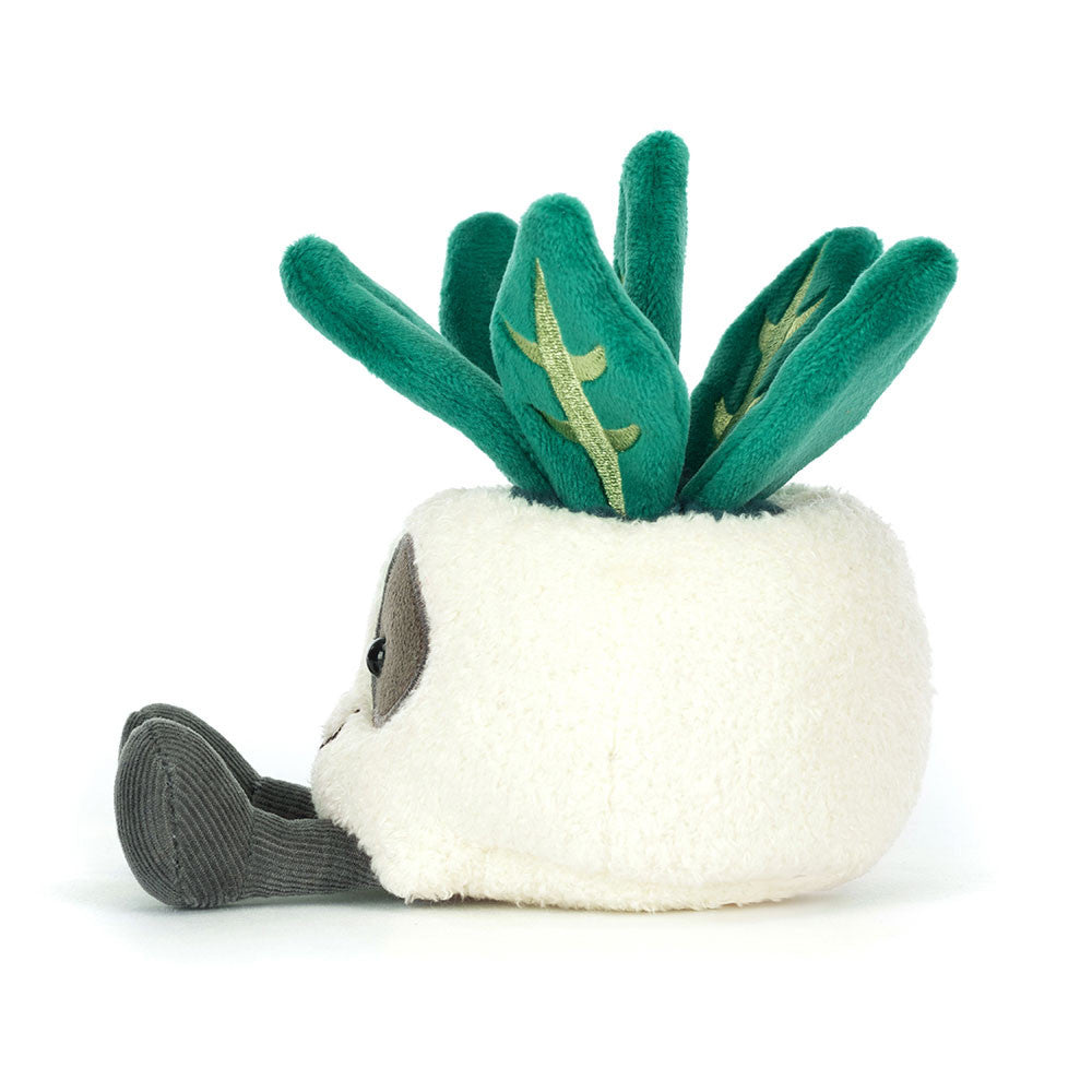 Amuseables Skull Planter plush in cream, grey and green – view 3