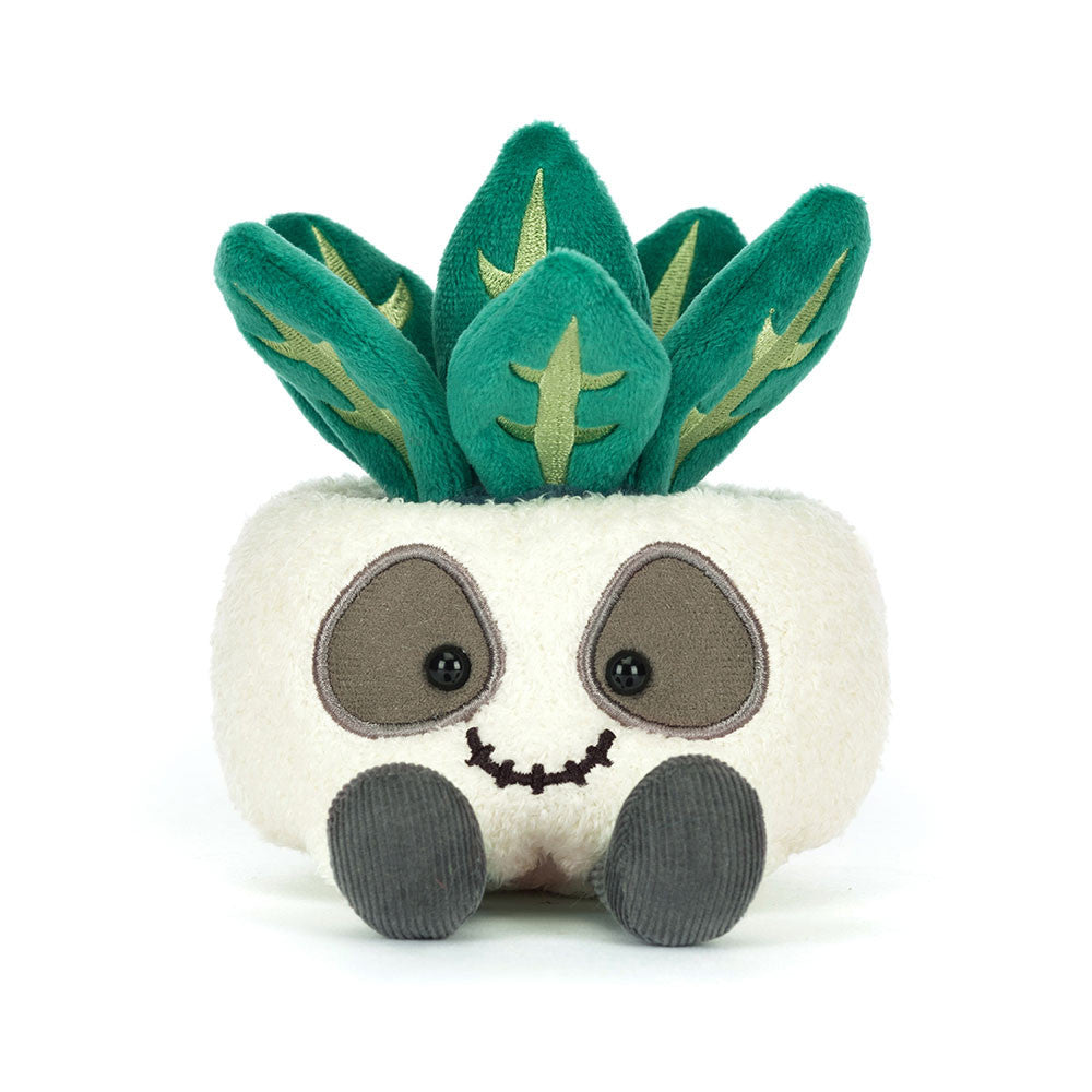 Amuseables Skull Planter plush in cream, grey and green – view 2