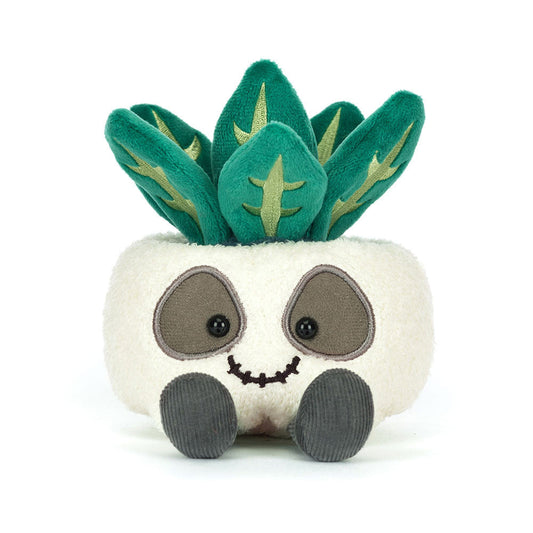 Amuseables Skull Planter plush in cream, grey and green – view 2