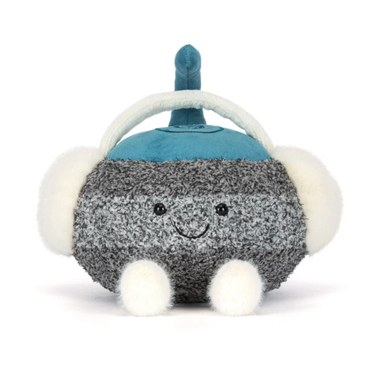 Grey curling stone plush toy