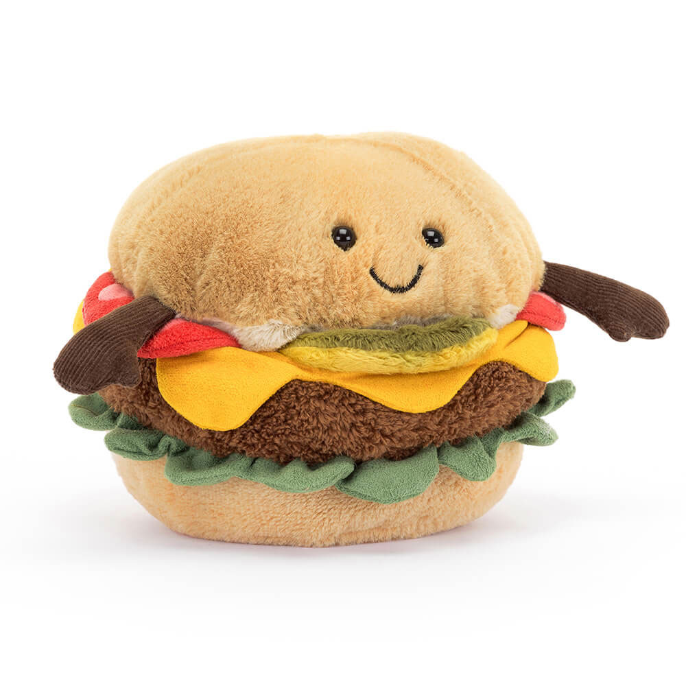 Amuseables Burger plush toy in brown