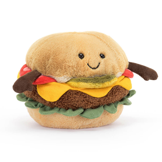Amuseables Burger plush toy in brown