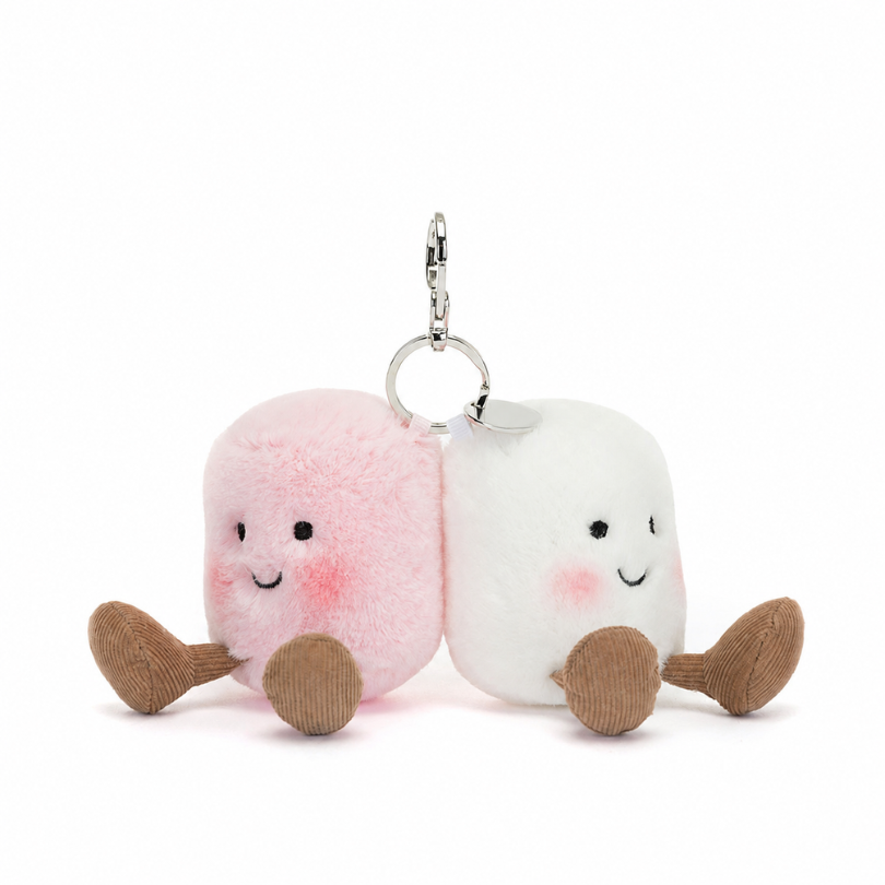 Amuseables Pair Of Marshmallows bag charm in white and pink