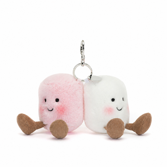 Amuseables Pair Of Marshmallows bag charm in white and pink