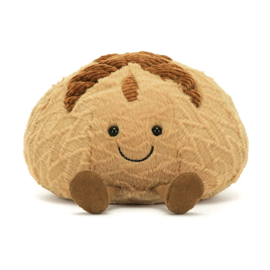 Amuseables Sourdough bread plush toy in brown