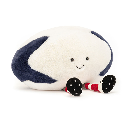 Amuseables Sports Rugby Ball plush toy in white