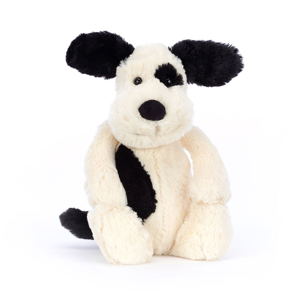 Bashful Black & Cream Puppy plush toy