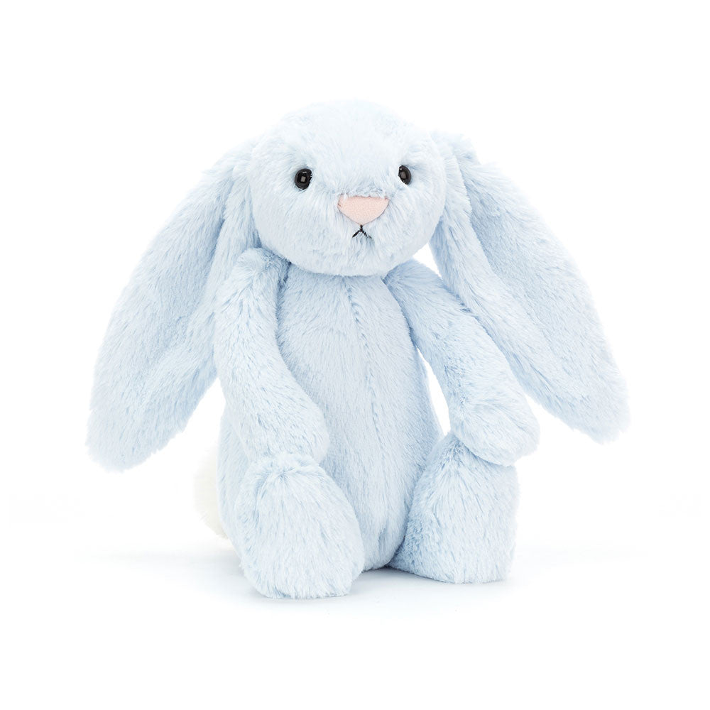 Bashful Blue Bunny plush toy in blue
