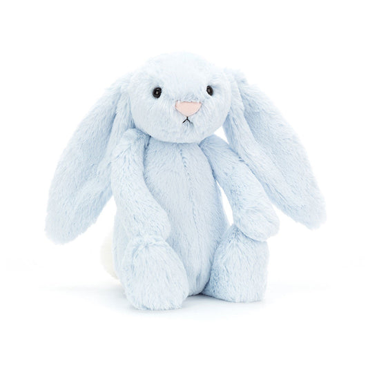 Bashful Blue Bunny plush toy in blue