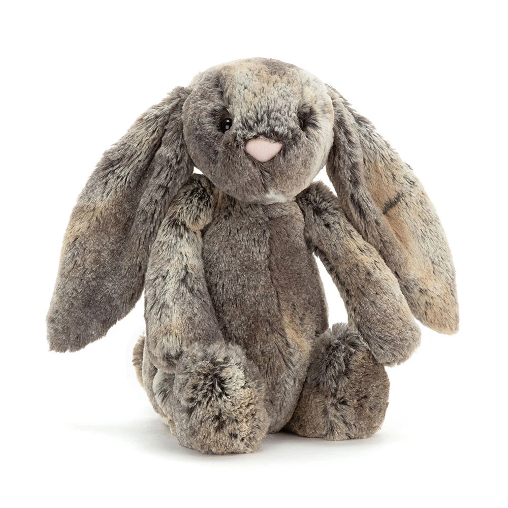 Bashful Woodland Bunny plush toy in grey