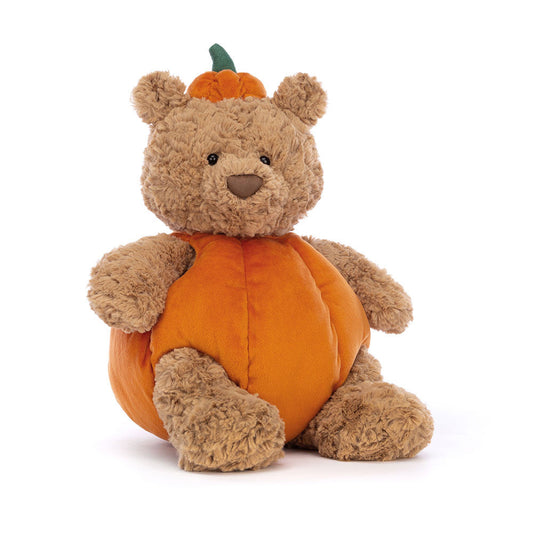 Brown Pumpkin Bear plush toy in brown