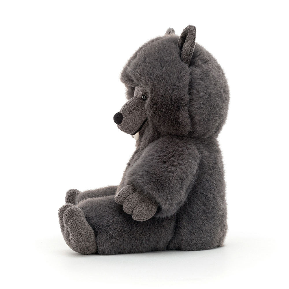 Wilf Wolf plush toy in charcoal grey – view 2
