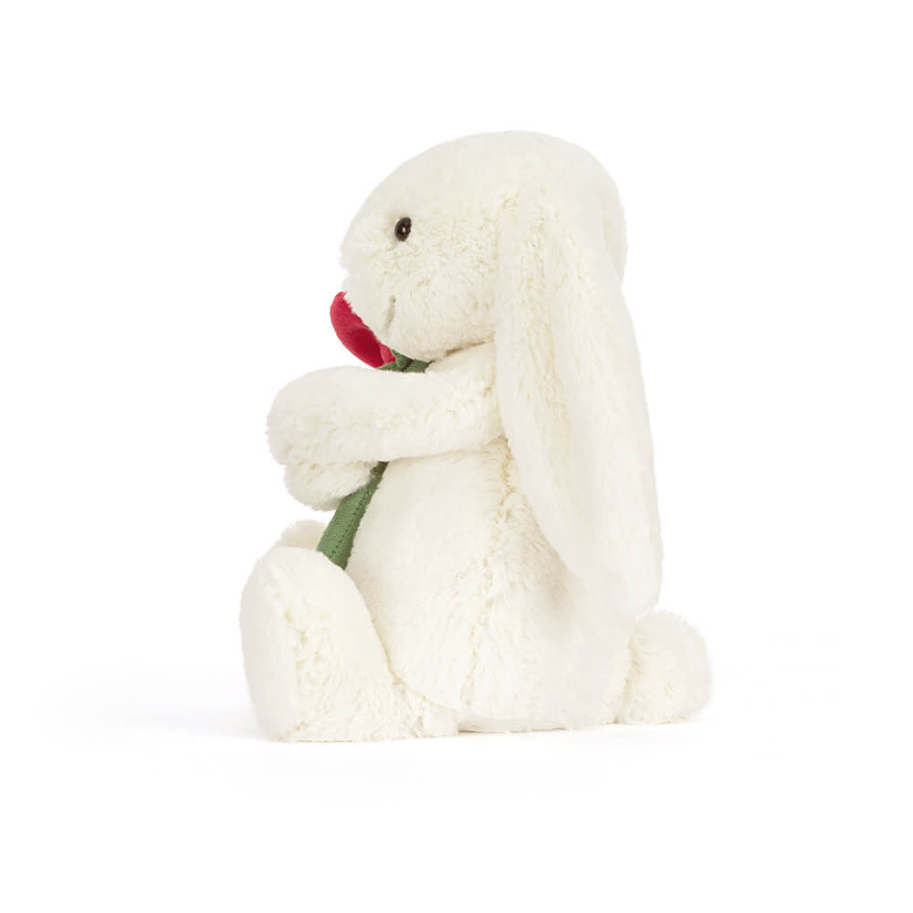 Cream Bunny with Rose plush toy in cream – view 3