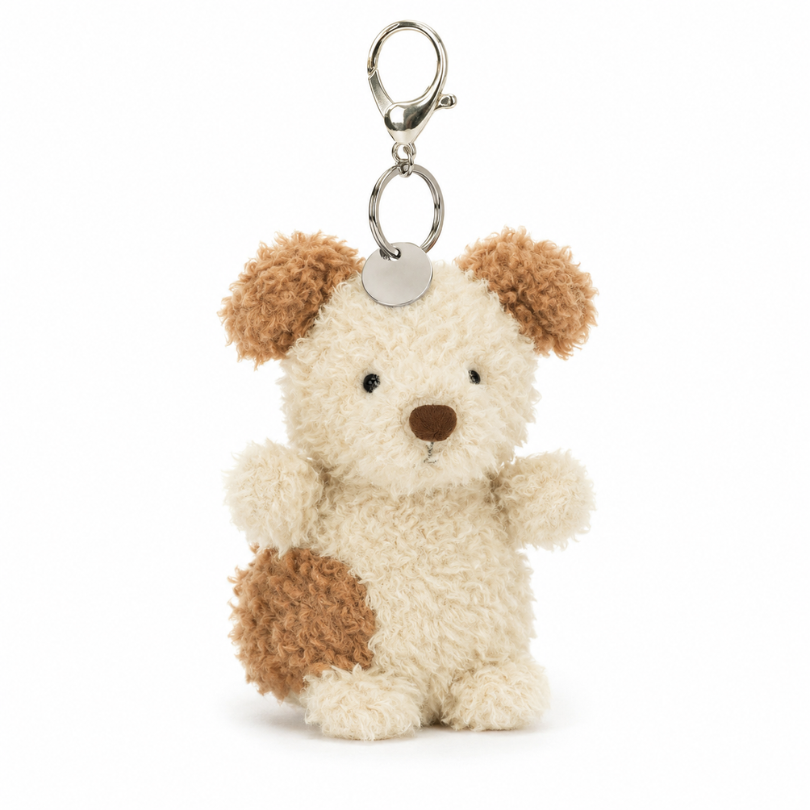 Little Pup bag charm in beige