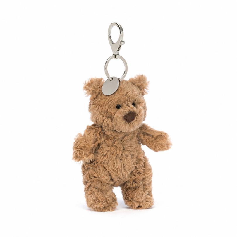 Brown Bear bag charm in brown