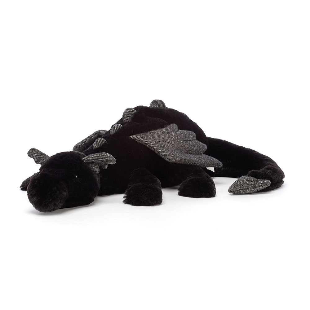 Onyx Dragon plush toy in black