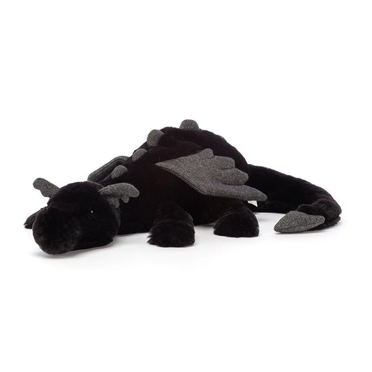 Onyx Dragon plush toy in black