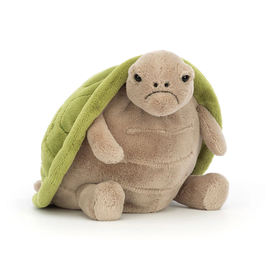 Timmy Turtle plush toy in green-khaki