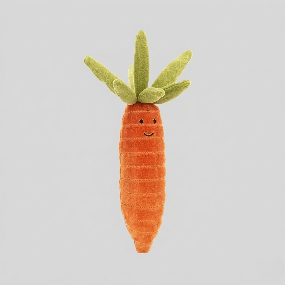 Vivacious Vegetable Carrot plush toy in orange